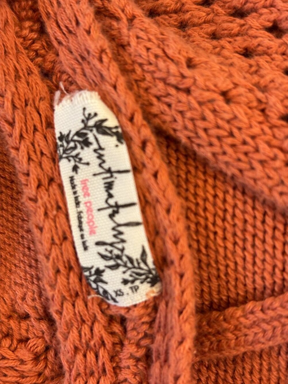 Free People Open-Back Knit Mini Dress | Terracotta | XS Petite | Like New - Picture 5 of 5
